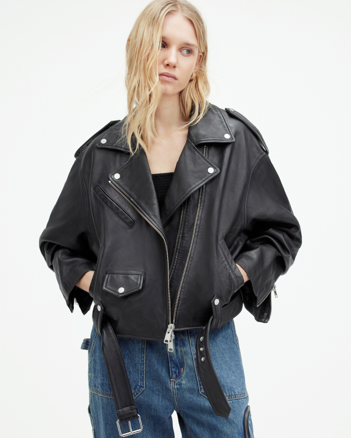 Women's Dayle Leather Jacket - Front View